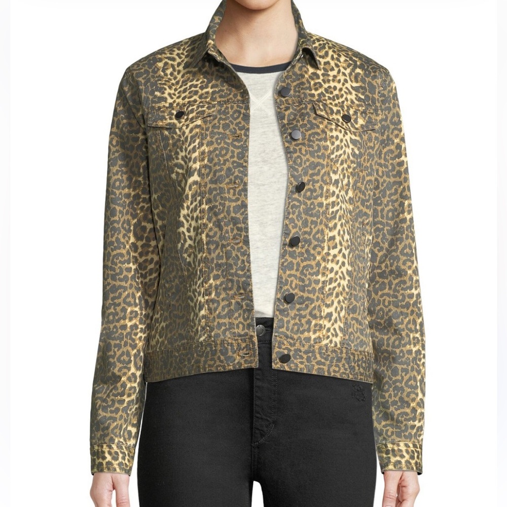 ATM Anthony Thomas Melillo Woman's Sz S
Leopard Print Denim Button Down Jacket